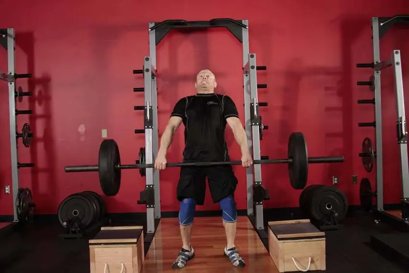 Power Clean from Blocks — finish position