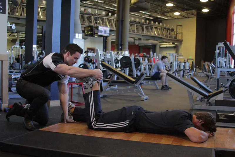 Prone Manual Hamstring — finish position