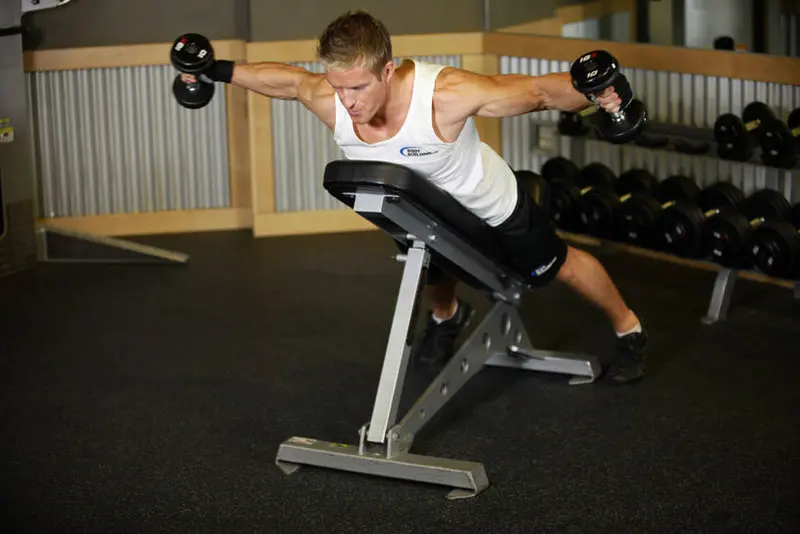 Reverse Flyes With External Rotation — finish position