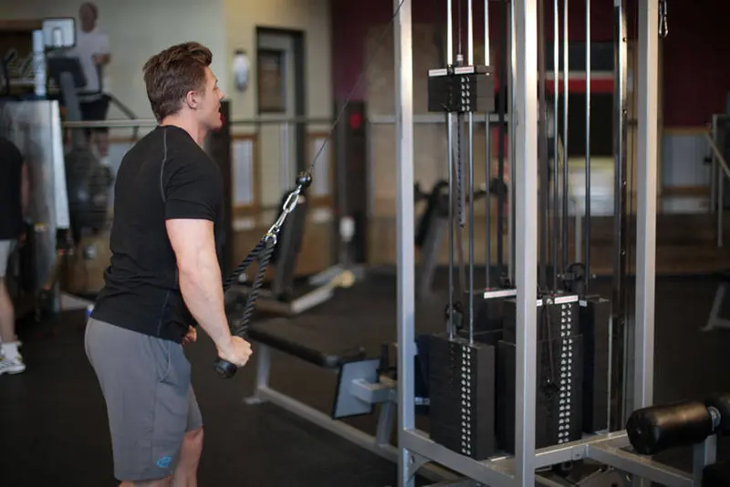 Rope Straight-Arm Pulldown — finish position