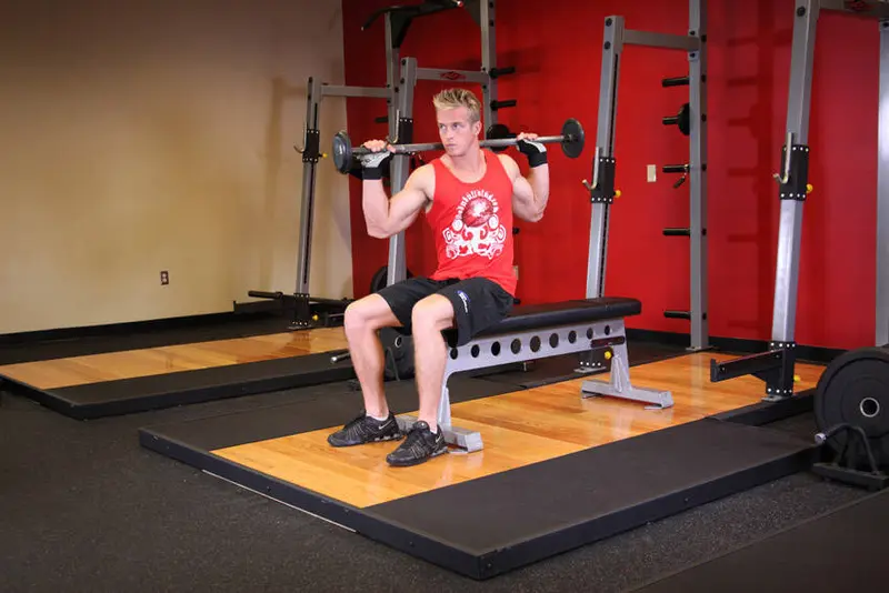 Seated Barbell Twist — finish position