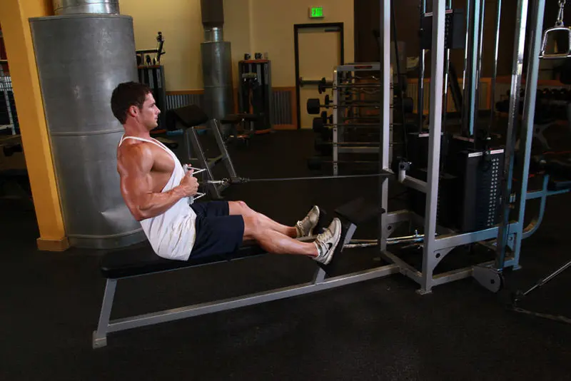 Seated Cable Rows — finish position