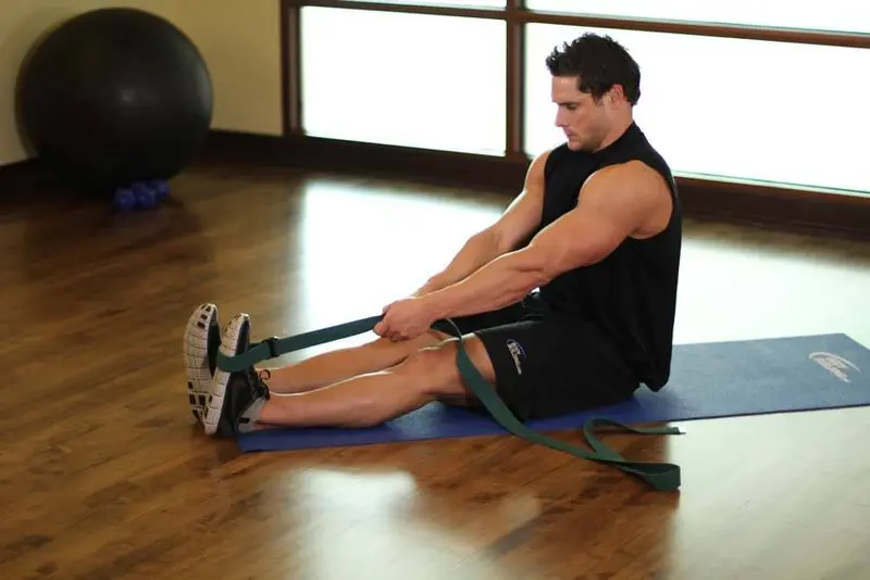 Seated Hamstring and Calf Stretch — finish position