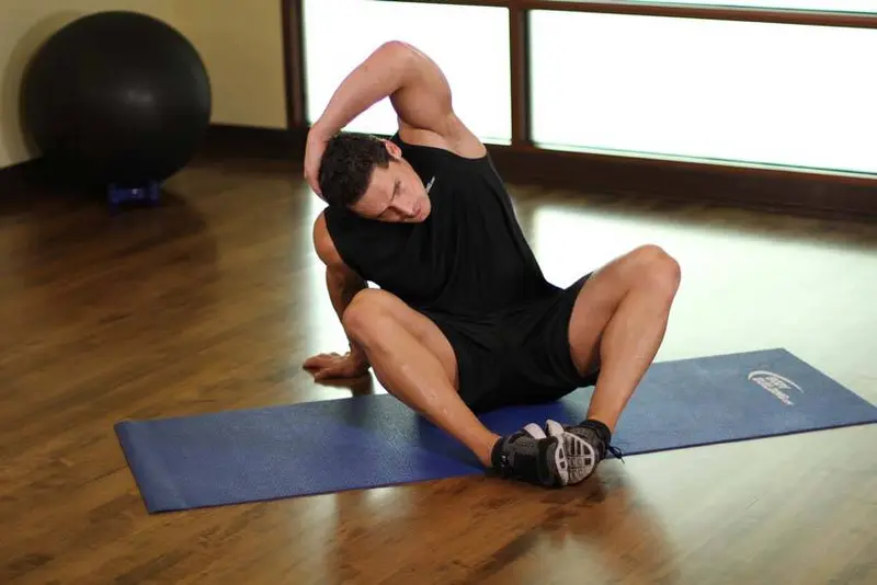Seated Overhead Stretch — finish position