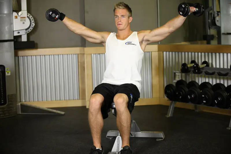 Seated Side Lateral Raise — finish position