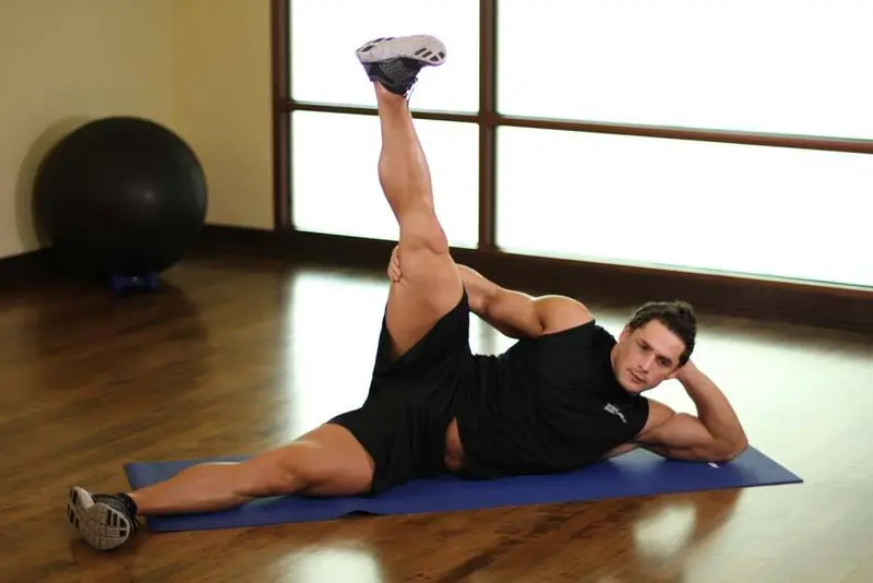 Side Lying Groin Stretch — finish position