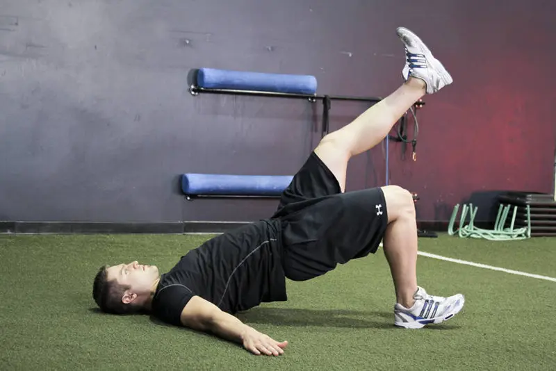 Single Leg Glute Bridge — finish position