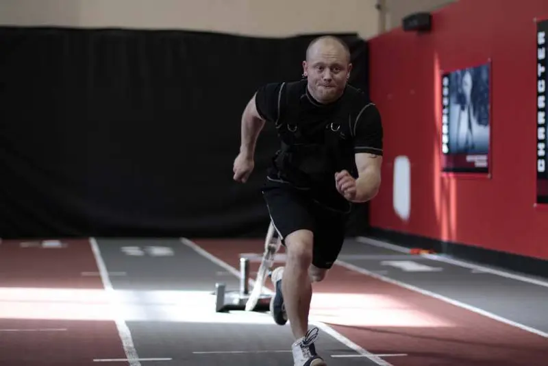 Sled Drag - Harness — finish position