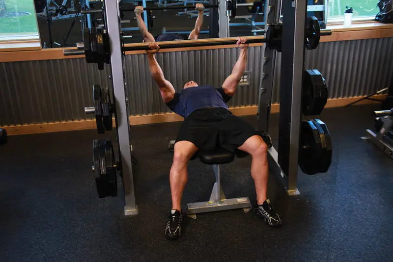 Smith Machine Bench Press — finish position