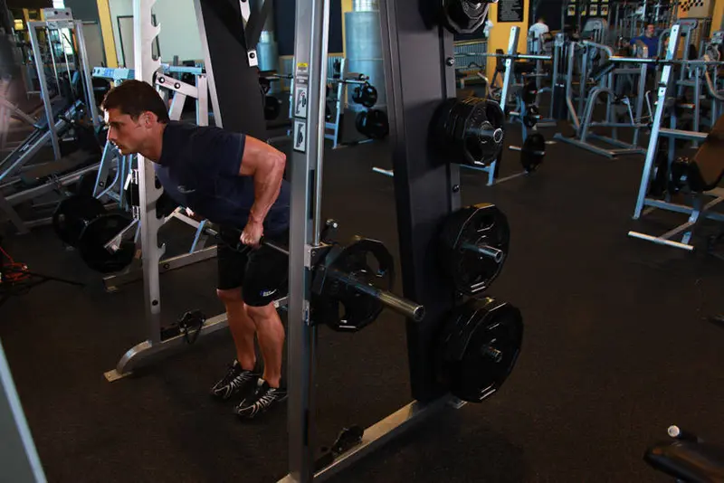 Smith Machine Bent Over Row — finish position