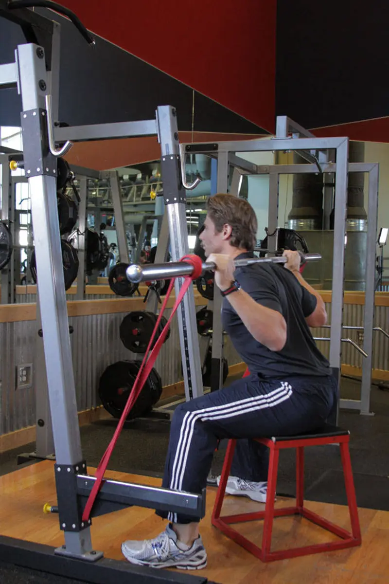 Speed Box Squat — finish position