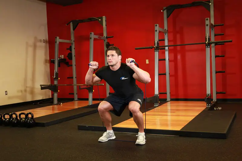 Squats - With Bands — finish position