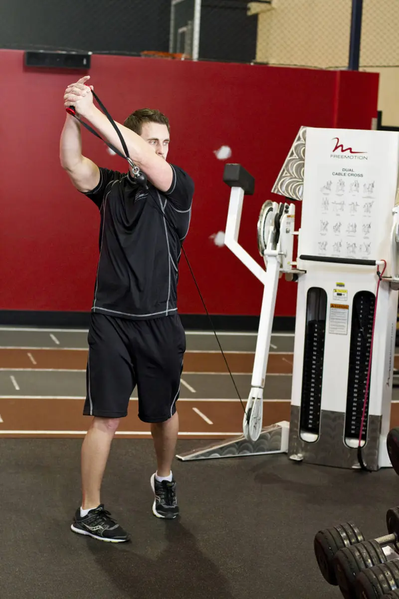 Standing Cable Lift — finish position