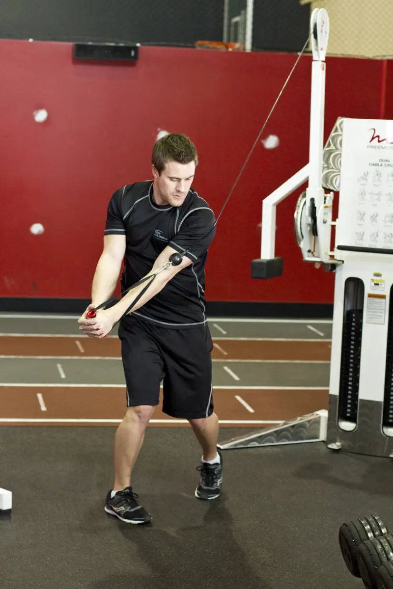 Standing Cable Wood Chop — finish position