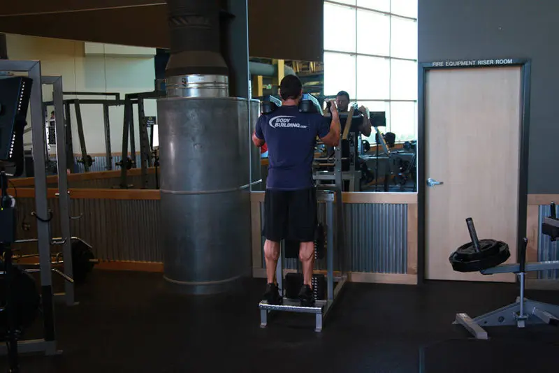 Standing Calf Raises — finish position