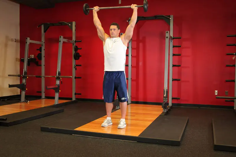Standing Military Press — finish position
