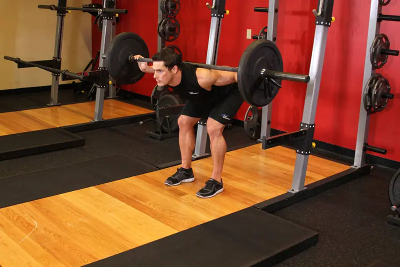 Stiff Leg Barbell Good Morning — finish position