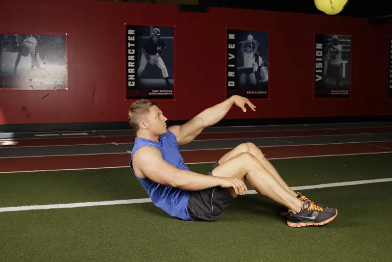 Supine One-Arm Overhead Throw — finish position