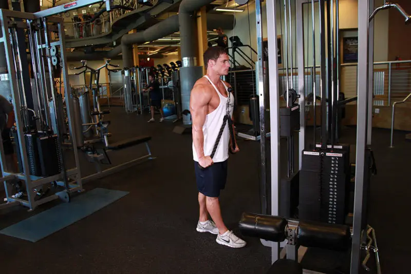 Triceps Pushdown - Rope Attachment — finish position