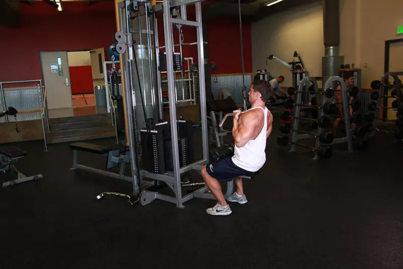 Underhand Cable Pulldowns — finish position
