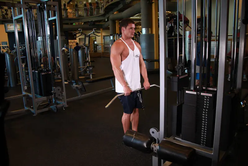 Upright Cable Row — finish position