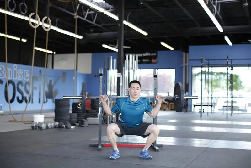 Weighted Jump Squat — finish position