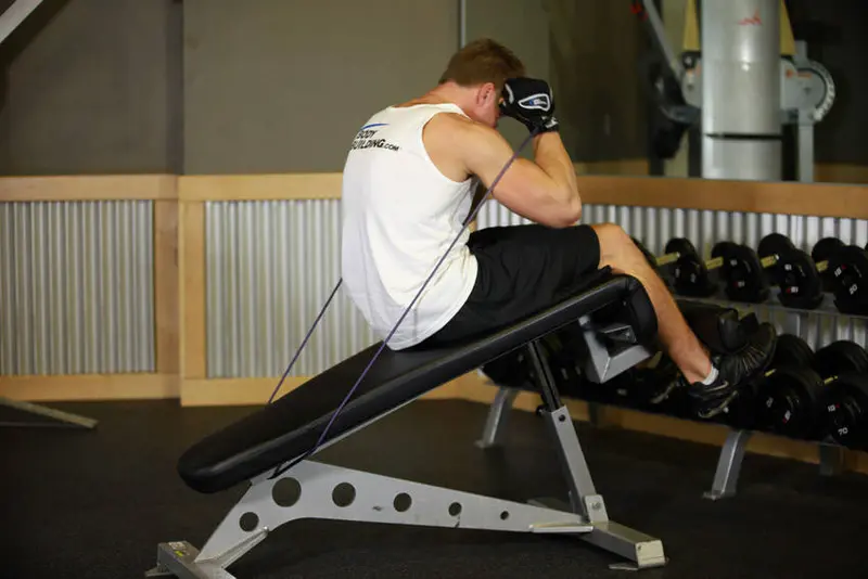 Weighted Sit-Ups - With Bands — finish position